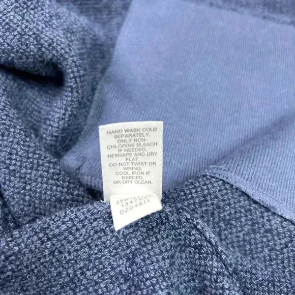 Pure J. Jill Cardigan Blue Intarsia Jacquard Knit Snap Button Long - Picture 9 of 9